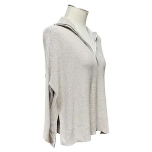 Tommy Bahama Dolman Sleeve Side Slit Half Zip Sweater Gold Sparkle XXS thumbnail 5