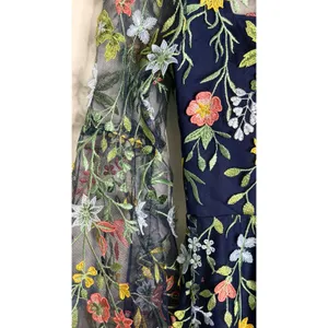 Floral Embroidered Mesh Midi Dress Sz 6 Bell Sleeve Cottagecore Navy thumbnail 8