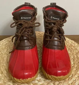 Prospector red and brown boots size 7 thumbnail 1