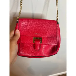 Lauren Ralph Lauren red pebble leather chain crossbody bag thumbnail 6