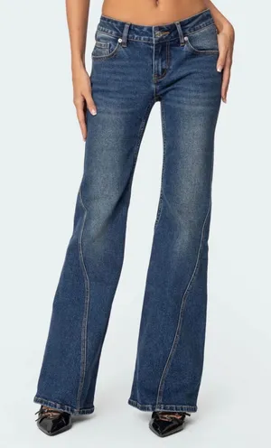 Edikted Colton Low Rise Bootcut Jeans thumbnail 1