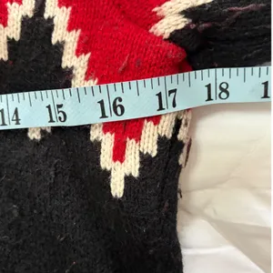 Lauren Ralph Lauren Fair Isle Cowl Neck Sweater Black Red Wool Blend Small thumbnail 4