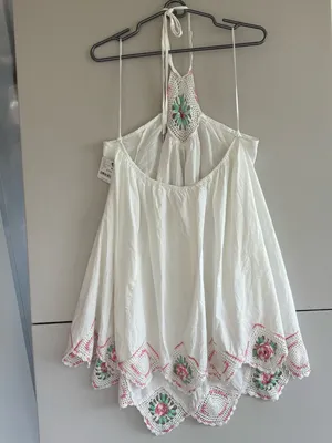 Free People Crochet Gardens Mini Dress size Large thumbnail 4