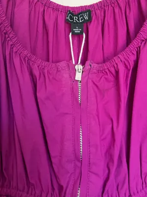 J. CREW Tiered Midi Cotton Poplin Fuchsia Dress Large thumbnail 7