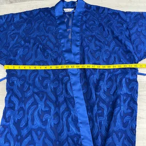 Vintage Contessa Di Roma Blue Sheer Short Sleeve Tie Close Robe Kimono Medium thumbnail 7