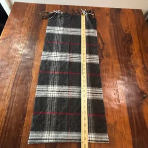 Lord & Taylor Grey Red‎ Plaid Acrylic Scarf Made in Germany Fringed Wrap thumbnail 5