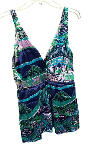 Alice & Trixie Multicolor Silk Sleeveless Wrap Top Size M Made In USA 81f thumbnail 1
