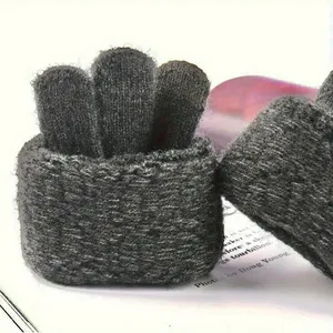 Unisex Alpaca Velvet Blend Winter Thermal Driving Gloves Gray Touchscreen LARGE thumbnail 2