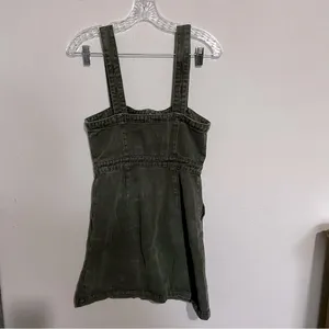 Thrills Catherine Olive Green Denim Button‎ Down Overall Dress thumbnail 9