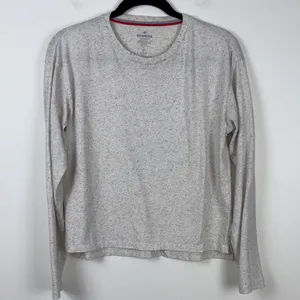 Bombas Pima Cotton Donegal Long Sleeve Tee Womens Size Small Speckled Soft White thumbnail 2