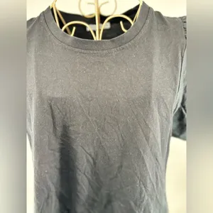 Zara Black 100% Cotton Puff Sleeve Mini Dress Crew Neck Size Medium thumbnail 8