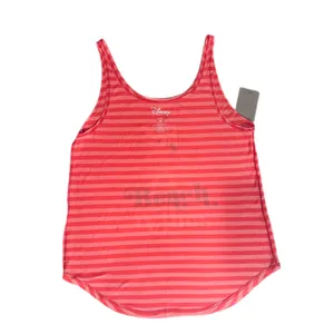 Disney Ariel Beach Vibes Striped Tank Top Size M Coral Pink thumbnail 4