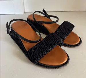 Farm Rio black‎ woven wedge sandals size 10 thumbnail 1