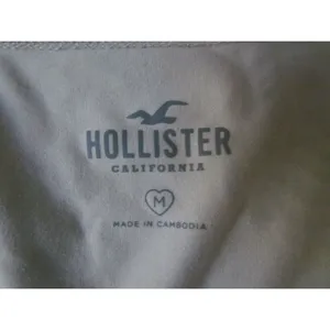 Hollister Ruched Front Long Sleeve‎ Top Medium Cream Square Neck Minimalist thumbnail 5