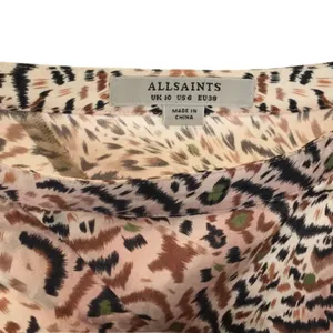 Womens Size 6 ALLSAINTS Raya Arietta Animal Print Ruffled Midi Maxi Skirt thumbnail 7