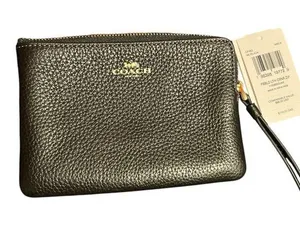Coach Black and Gold Wristlet thumbnail 1