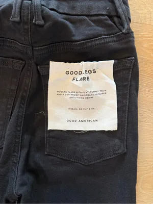 Good American Good Legs Flare Pull on black Jeans 1/small NWT $89 thumbnail 4