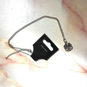 Silver tone rose pendant necklace thumbnail 8