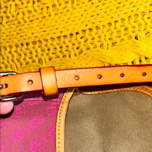 Vintage Y2K Pink Canvas Monogram and Leather Dooney & Bourke Crossbody Bag thumbnail 14
