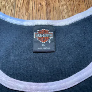 VTG 1995 Harley Davidson Rules Womens XL Baby‎ Tee Houston TX Ringer Shirt USA thumbnail 3