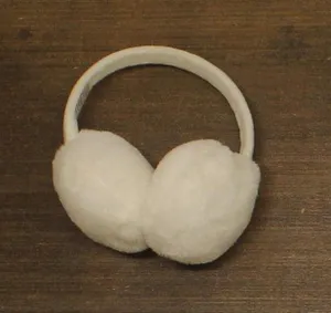 NEW Fuzzy Faux Fur Earmuffs White thumbnail 1