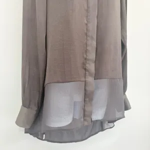 Rag & Bone Silk Sheer Hi Low Blouse Taupe Long Sleeve‎ Top S Minimalist Designer thumbnail 7