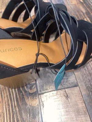 Maurices Black Strappy Wedge Sandals thumbnail 5