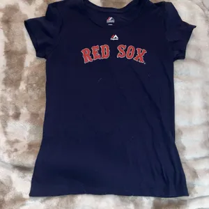 Majestic Womens L Boston Red Sox David Ortiz MLB T Shirt Navy Short Sleeve EUC thumbnail 1