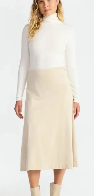 Women’s Cream faux suede A-Line Skirt thumbnail 1