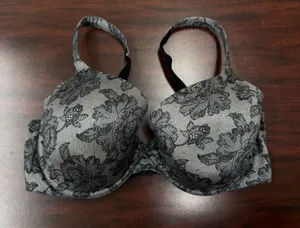 Victoria’s Secret Lined Perfect Coverage Lace Print Bra with Rhinestones- 36DD thumbnail 1