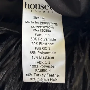 NWT‎ House of CB Fionula Strapless Feather Hem Midi Dress Size M Black thumbnail 6