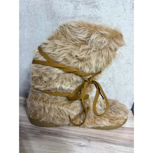 Lower East Side Wonens 11-12 Fuzzy‎ Faux Fur Winter Boots Lace Up Moccasin Style thumbnail 5