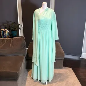 Women’s Green Chiffon One Shoulder Bridesmaid Dress Zip Up Back Size 6 thumbnail 7