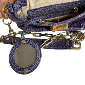 Tory Burch heidi pigskin leopard heart Chain crossbody Bag Purple Small thumbnail 10