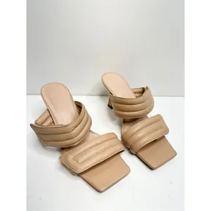 Abound Open‎ Toe Sandals Womens Size 6 Qarly Heeled Tan Slip On Heels thumbnail 5