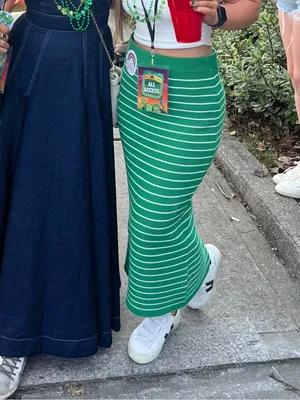 Green Striped Maxi Skirt thumbnail 2