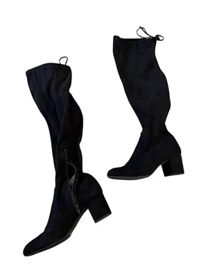 GIANNI BINI Trillia Black Faux Suede Pull On Boots Size 7.5 thumbnail 2