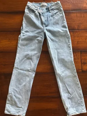 Abercrombie & Fitch Light Blue Straight-Leg Jeans- 90’s Ultra High Rise thumbnail 1