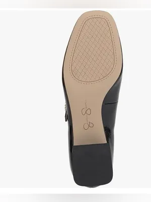 Jessica Simpson Black Patent Mary Jane Flats with Rhinestone Buckle Size 7.5 thumbnail 5