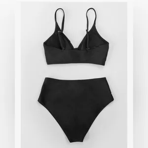 NEW CUPSHE Bikini 2 Pc Swimsuit Bathing Suit High Waisted V Neck Twist Front 2X thumbnail 7