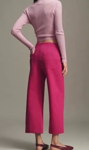 Anthropologie Maeve The Colette Bow-Waist Crop Wide-Leg Pants, Size 26 thumbnail 4