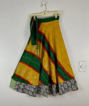 Reversible Maxi Wrap Skirt BINW505 Yellow thumbnail 1