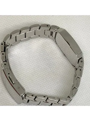 Vintage guess steel women watch silver tone 21mm quartz links 6.5” running thumbnail 8