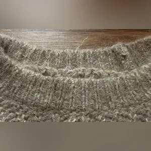 Abercrombie & Fitch Sweater Beige Tan Alpaca Blend Crop Cable Knit Sz Xs thumbnail 11