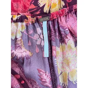 Free People Womens Jumpsuit Raspberry Luca Wide Leg Floral Halter Boho Large thumbnail 4