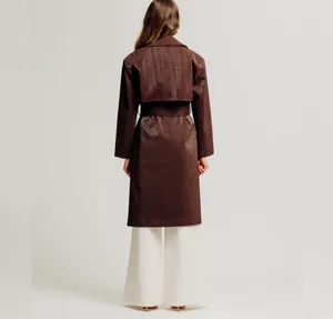 Torn By Ronny Kobo Regina Coat in Chocolate Brown size M thumbnail 2