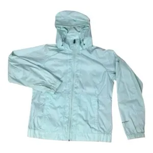 Columbia Women Hooded Rain Jacket Size M Light Blue Outdoor Jacket Zipper Front thumbnail 2