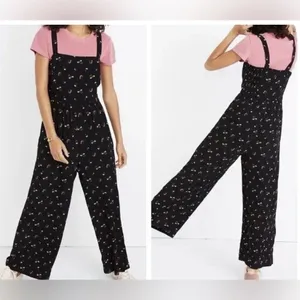 Madewell Smocked Crop Wide Leg Jumpsuit in Floral Toss thumbnail 13