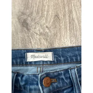 Madewell Straight Crop Jeans Medium Wash Distressed High Rise Size 32 thumbnail 2