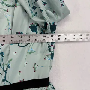 Tuckernuck Floral Tiered Dress Long Sleeve Womens XL Green Black‎ Trim READ thumbnail 2